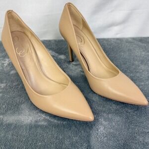 Sam Edelman Pointed Toe Pumps Classic Stiletto Heel Nude Beige Shoes